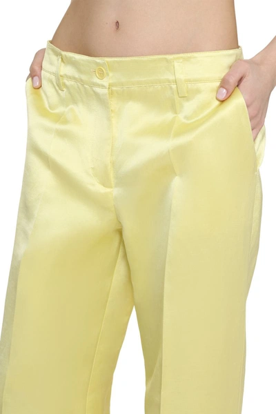 Shop P.a.r.o.s.h . Satin Trousers In Yellow