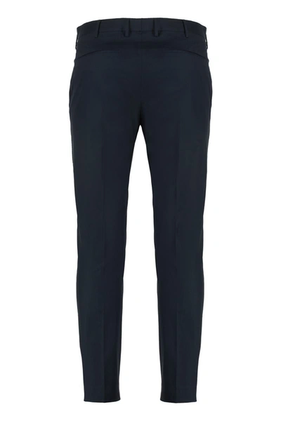 Shop Pt01 Pantaloni Torino Cotton Trousers In Blue