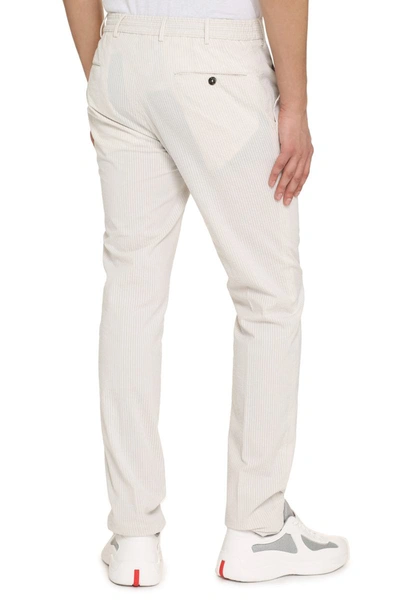 Shop Pt01 Pantaloni Torino Cotton Trousers In Beige