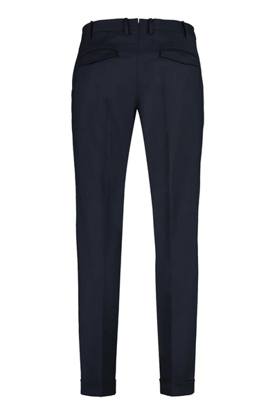 Shop Pt01 Virgin Wool Tailored Trousers In Blue
