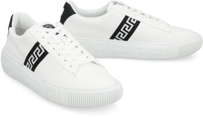 Shop Versace Greca Low-top Sneakers In White