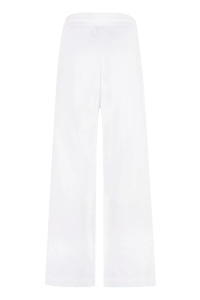 Shop Woolrich Logo Detail Cotton Track-pants In White