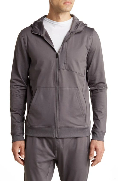 Shop 90 Degree By Reflex Polarflex Fleece Zip Front Hoodie In Tornado