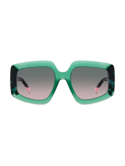 Shop Missoni Women's 54mm Rectangular Sunglasses In Green Pink Havana