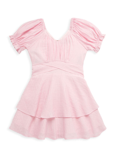 Shop Katiej Nyc Girl's Delilah Dress In Baby Pink