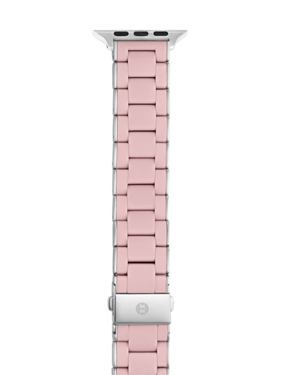 Shop Michele Women's Stainless Steel & Silicone Tri-link Apple Watch Bracelet/38/40/41 & 42/44/45/49mm In Pink