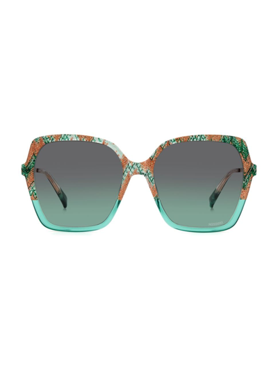 Shop Missoni Women's 57mm Oversized Sunglasses In Green Pattern Gradient