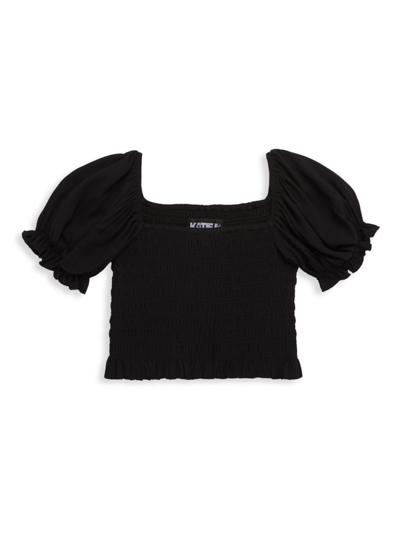 Shop Katiej Nyc Girl's Marlee Crop Top In Black