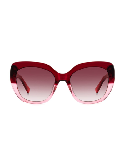 Shop Kate Spade Women's Winslet 55mm Square Sunglasses In Red Pink Gradient