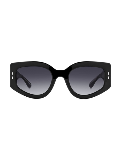Shop Isabel Marant Women's 54mm Geometric Sunglasses In Black