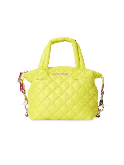 Shop Mz Wallace Women's Micro Sutton Quilted Shoulder Bag In Acid Yellow