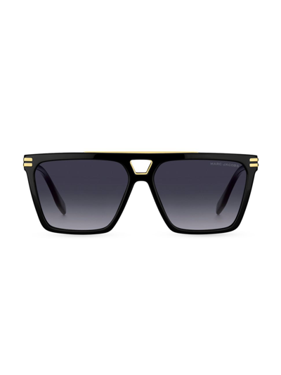 Shop Marc Jacobs Men's 58mm Acetate Rectangular Sunglasses In Black Grey
