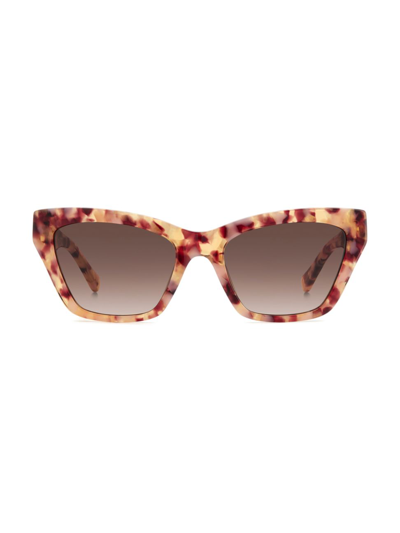 Shop Kate Spade Women's Fay 54mm Cat-eye Sunglasses In Pink Havana Brown