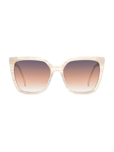 Shop Kate Spade Women's Marlow 55mm Square Sunglasses In Beige Horn Grey
