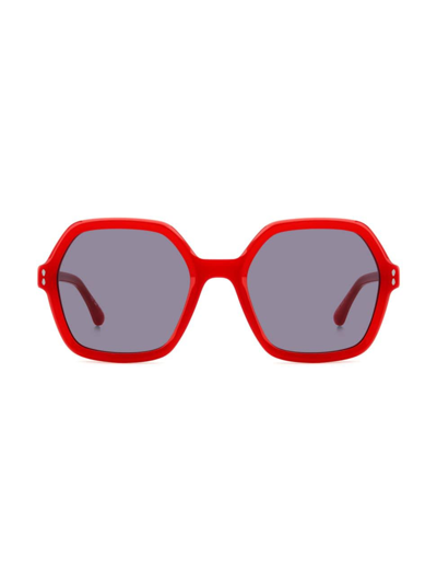 Shop Isabel Marant Women's Im 0152/s Geometric Sunglasses In Red