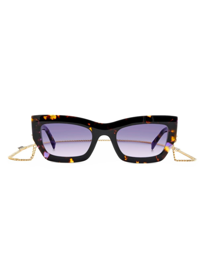Shop Missoni Women's 53mm Cat-eye Sunglasses In Havana Violet Gradient