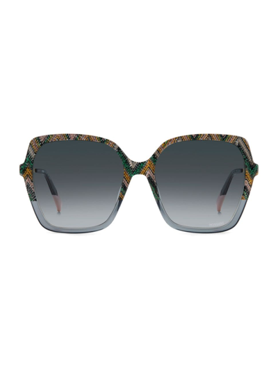 Shop Missoni Women's 57mm Oversized Sunglasses In Grey Pattern Gradient