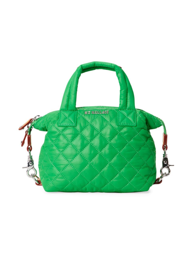 Shop Mz Wallace Women's Micro Sutton Quilted Shoulder Bag In Grass