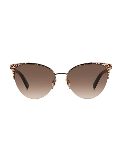 Shop Kate Spade Women's 49mm Oval Sunglasses In Black Pattern