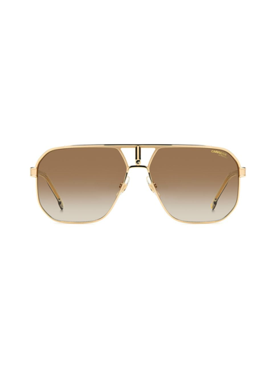 Shop Carrera Men's 62mm Stainless Steel Navigator Sunglasses In Gold Brown