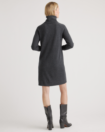Quince Women's Mongolian Cashmere Turtleneck Sweater Dress In Charcoal