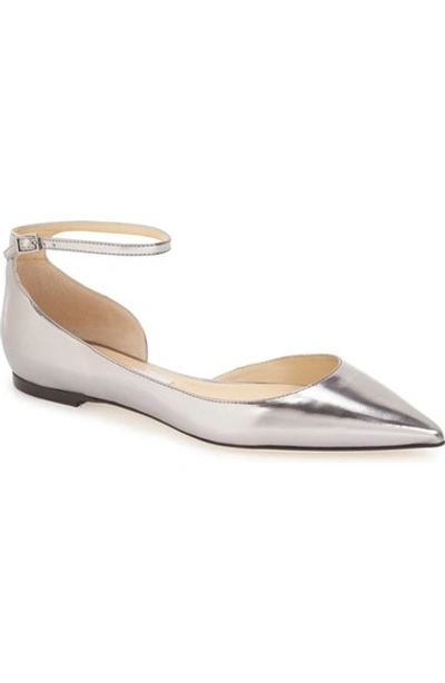 Shop Jimmy Choo 'lucy' Flat (women) In Steel Mirror Leather