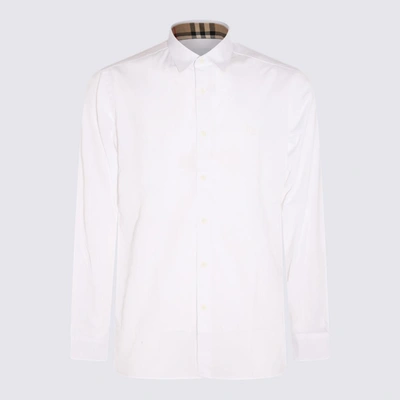 Shop Burberry White Cotton Shirt