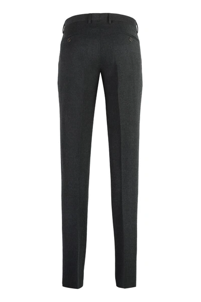 Shop Dolce & Gabbana Stretch Wool Trousers In Grey