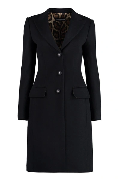 Shop Dolce & Gabbana Wool And Cashmere Coat In Black