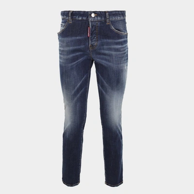 Shop Dsquared2 Dark Blue Cotton Jeans