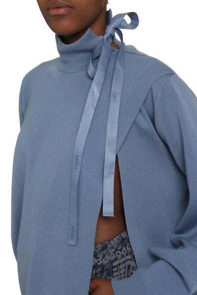 Shop Fendi Wool Pullover In Blue