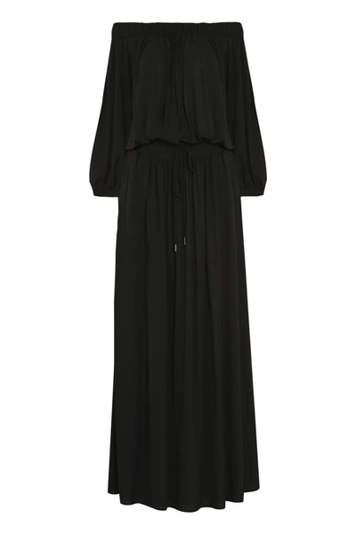 Shop Max Mara Ghiglia Stretch Viscose Dress In Black