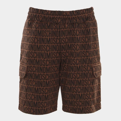 Shop Moschino Brown And Black Cotton Shorts
