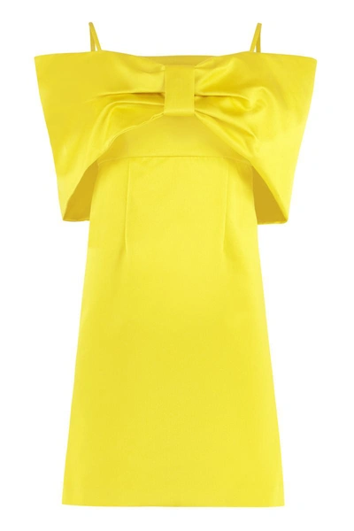 Shop P.a.r.o.s.h . Bow Detail Dress In Yellow