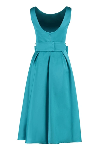 Shop P.a.r.o.s.h . Midi Dress With Belt In Turquoise