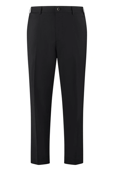 The (alphabet) Front-crease Tailored Trousers In Black