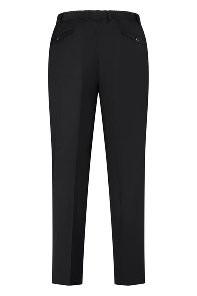 The (alphabet) Front-crease Tailored Trousers In Black
