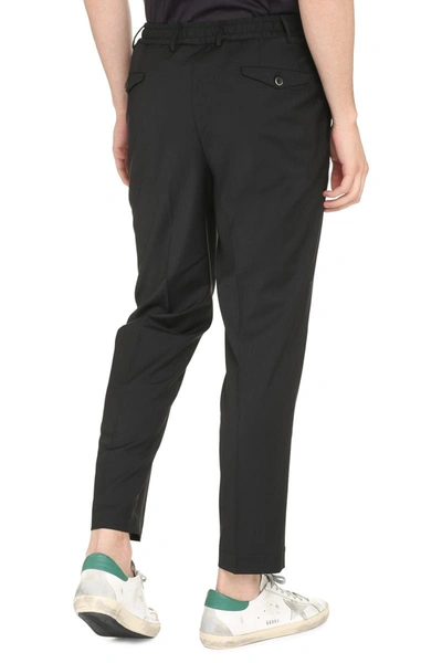 The (alphabet) Front-crease Tailored Trousers In Black