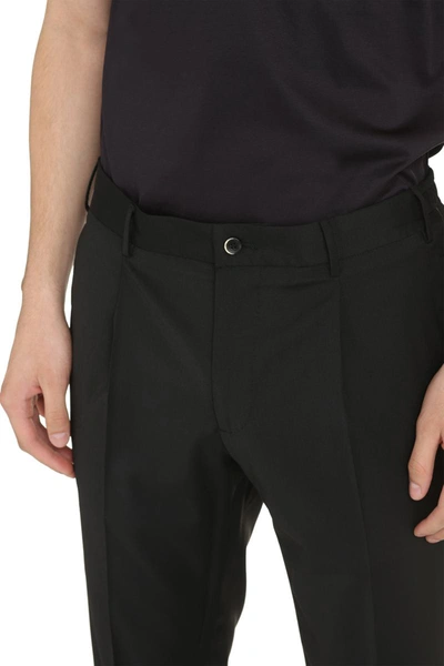 The (alphabet) Front-crease Tailored Trousers In Black