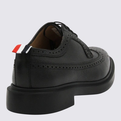 Shop Thom Browne Black Leather Longwing Brogues