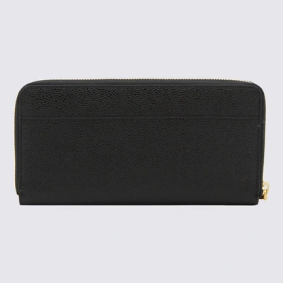 Shop Thom Browne Black Leather Long Wallet