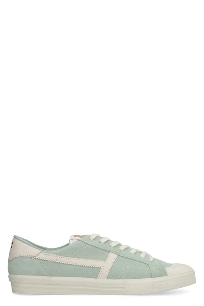 Shop Tom Ford Jarvis Suede Sneakers In Green