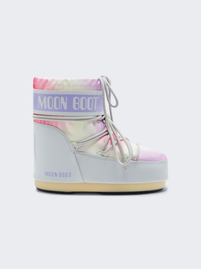Shop Moon Boot Icon Low Tie-dye Boots In Glacier Grey