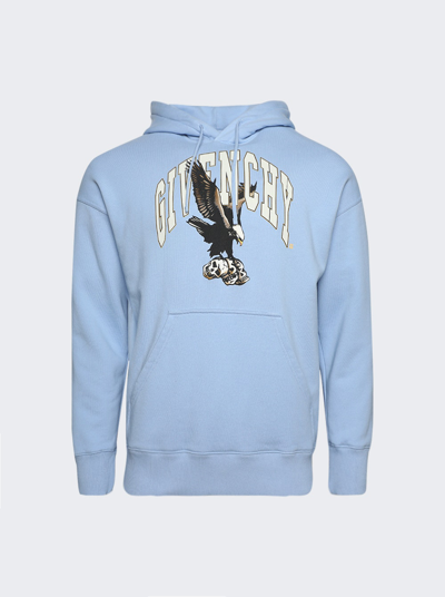 Shop Givenchy Slim Fit Eagle Hoodie In Light Blue