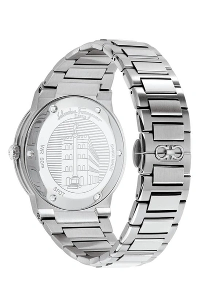 Ferragamo Salvatore  F-80 Classic Bracelet Watch, 41mm In Silver/ Green