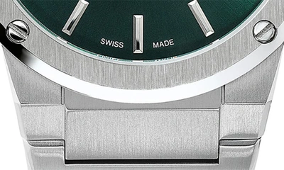 Ferragamo Salvatore  F-80 Classic Bracelet Watch, 41mm In Silver/ Green