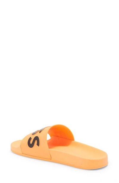 Shop Hugo Boss Boss Bay Slide Sandal In Open Orange