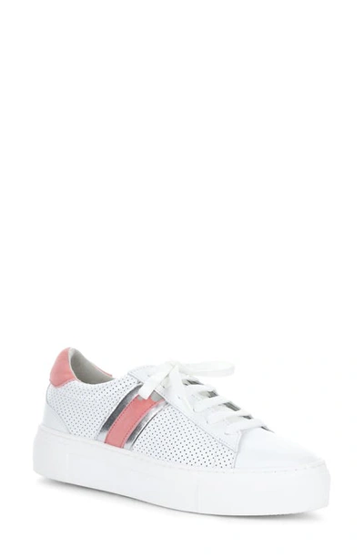 Shop Bos. & Co. Monic Platform Sneaker In White/ Salmon/ Silver