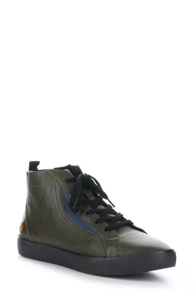 Shop Softinos By Fly London Shy High Top Sneaker In 001 Army Smooth Leather