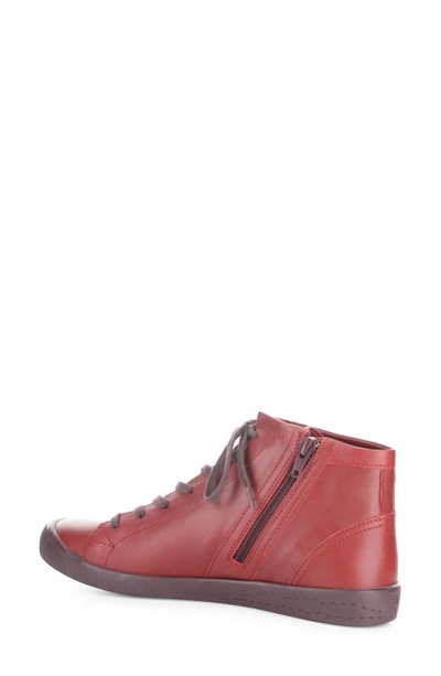 Shop Softinos By Fly London Ibbi Lace-up Sneaker In Red Supple Leather